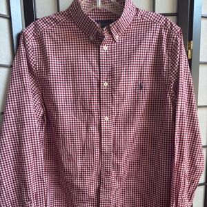 Ralph Lauren - Boys Red and White Plaid Button-Down Shirt